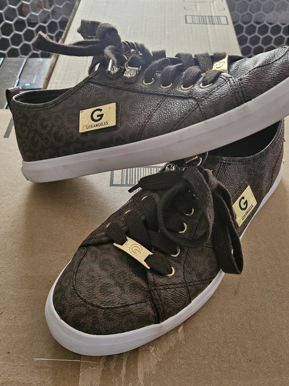 G by GUESS Brown Monogram Sneakers